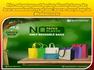 Five advantages of buying directly from the best manufacturers of non-woven carry bags in Bhubaneswar