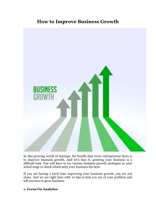 how to improve business growth