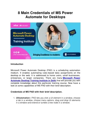 8 main credentials of ms power automate