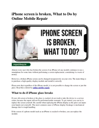 iPhone screen is broken, What to Do by Online Mobile Repair