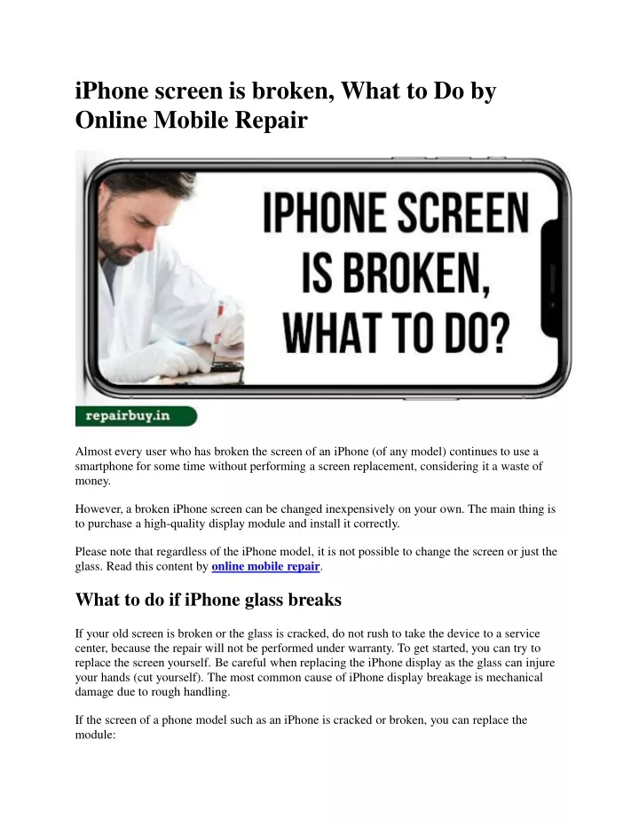 iphone screen is broken what to do by online mobile repair