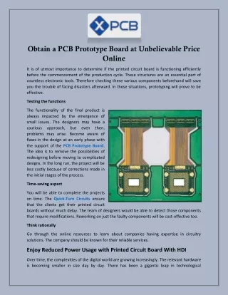 obtain a pcb prototype board at unbelievable
