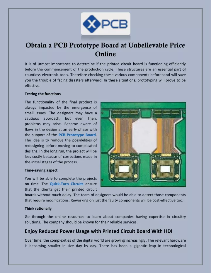 obtain a pcb prototype board at unbelievable