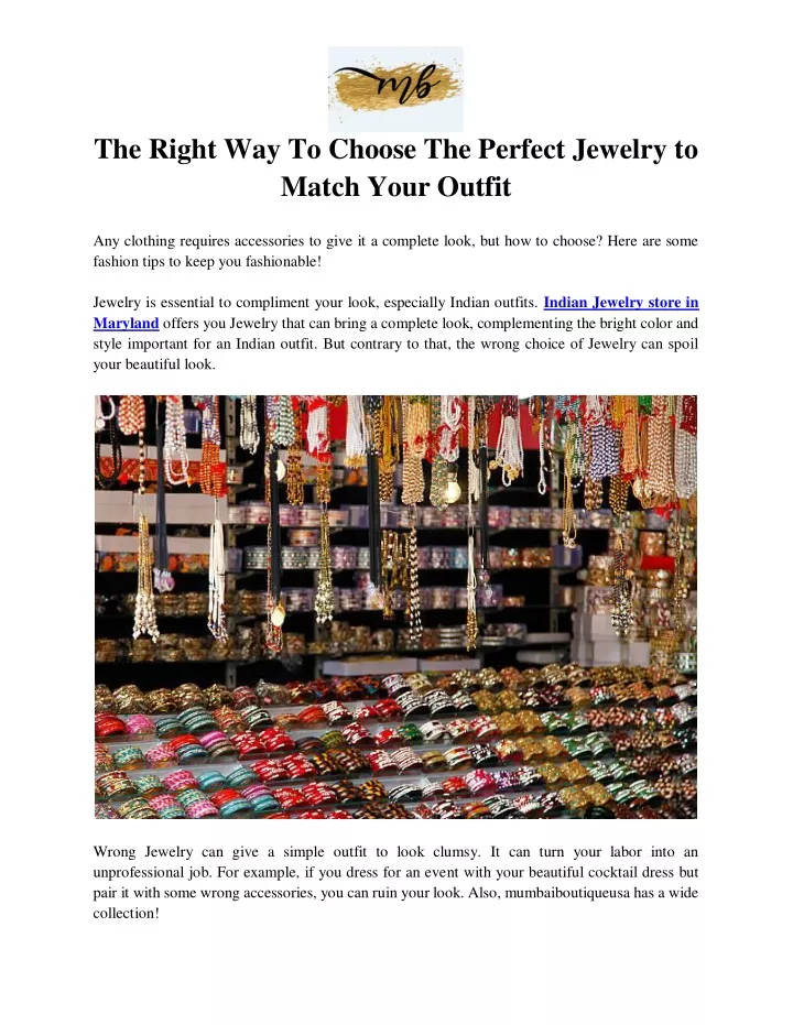 the right way to choose the perfect jewelry