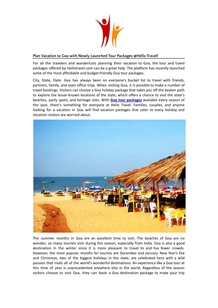 plan vacation to goa with newly launched tour
