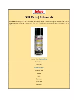 EGR Rens| Enturo.dk