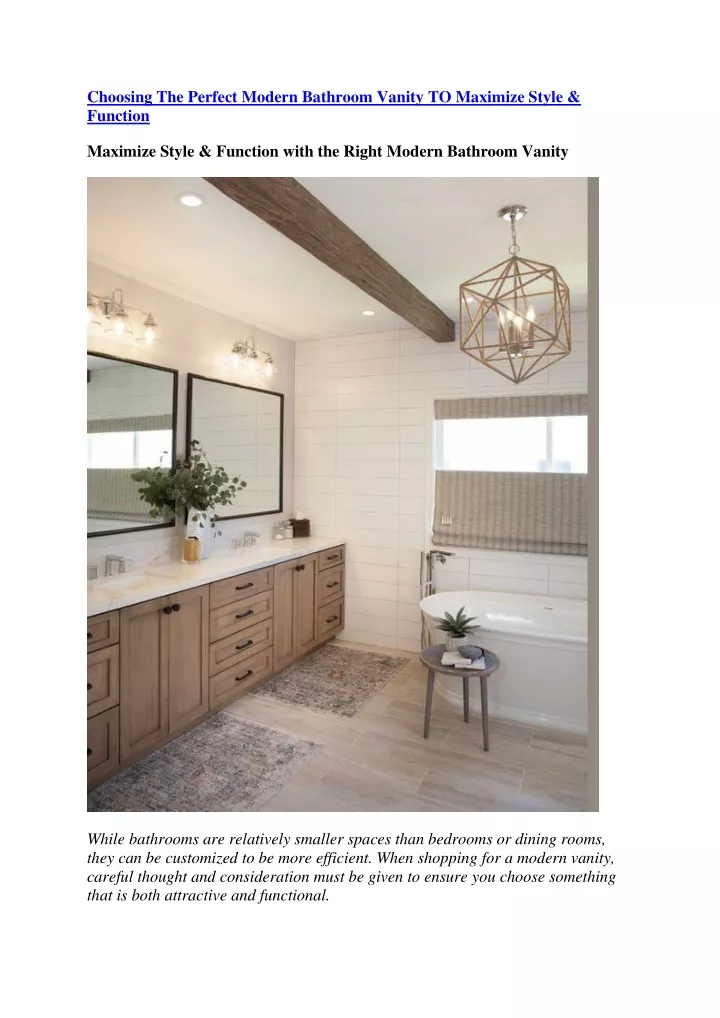 choosing the perfect modern bathroom vanity