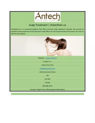 Scalp Treatment | Antechhair.ca