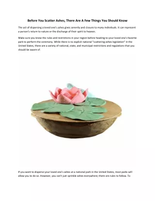 before you scatter ashes there are a few things