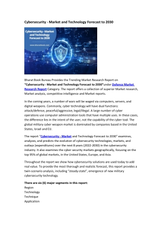 cybersecurity market and technology forecast