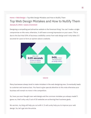Top Web Design Mistakes and How to Nullify Them