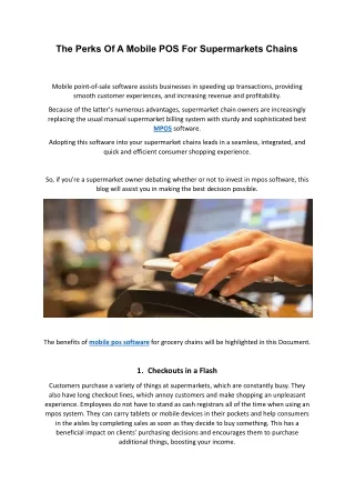 the perks of a mobile pos for supermarkets chains