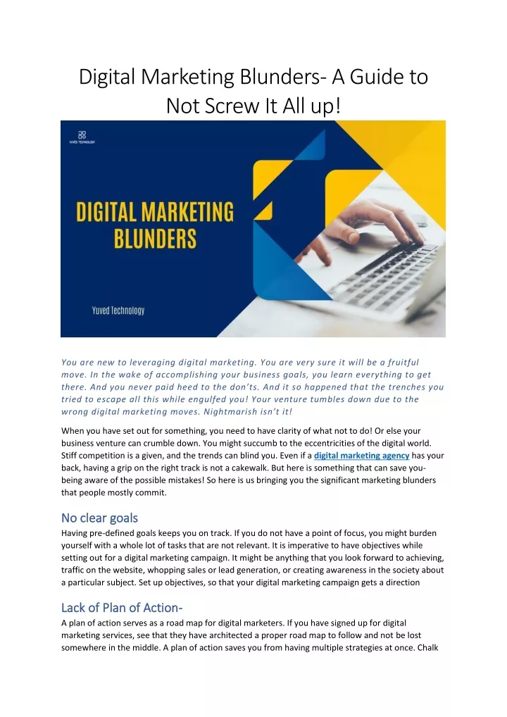 digital marketing blunders a guide to not screw