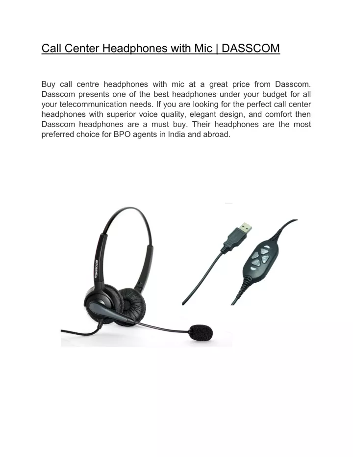 call center headphones with mic dasscom