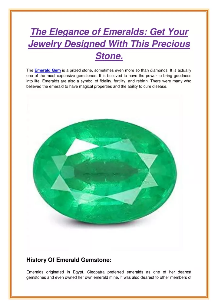 the elegance of emeralds get your jewelry