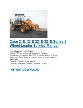 case 21e 121e 221e 321e series 3 wheel loader