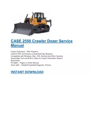 case 2550 crawler dozer service manual instant