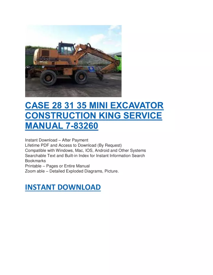 case 28 31 35 mini excavator construction king