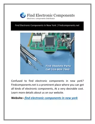 Find Electronic Components In New York | Findcomponents.net