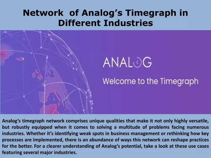network of analog s timegraph in different industries