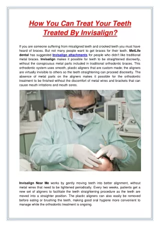 how you can treat your teeth treated by invisalign