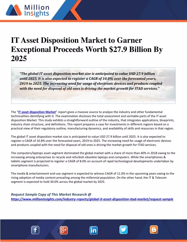 it asset disposition market to garner exceptional