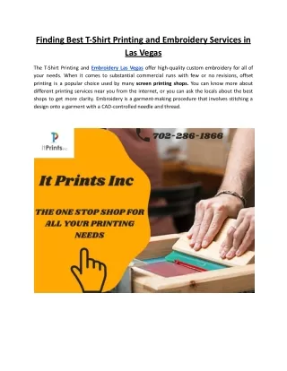 Finding Best T-Shirt Printing and Embroidery Services in Las Vegas .docx