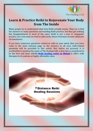 learn practice reiki to rejuvenate your body from