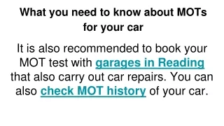 what you need to know about mots for your car
