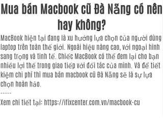 Mua bán Macbook cũ Đà Nẵng có nên hay không?