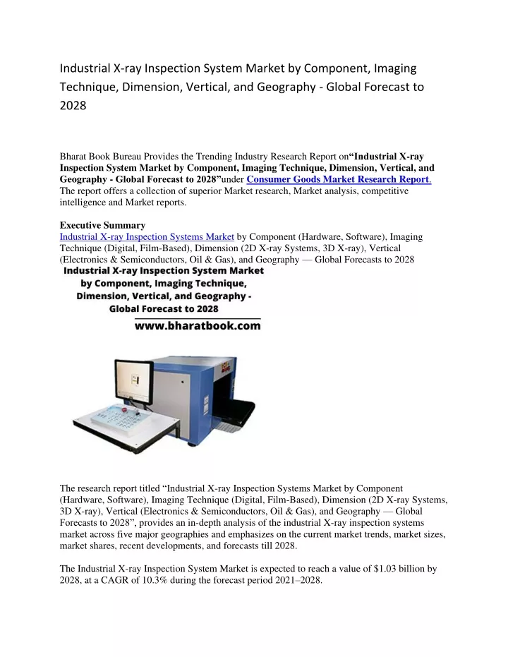 industrial x ray inspection system market