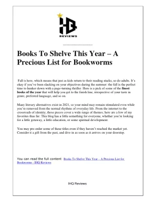 books to shelve this year a precious list