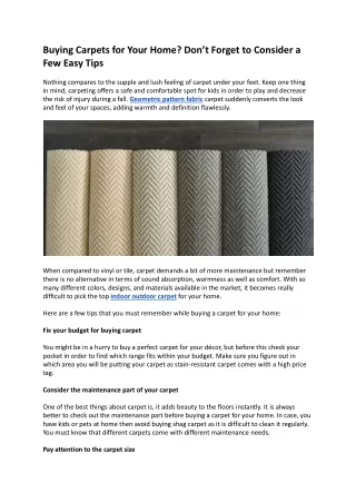 Buying Carpets for Your Home_ Don’t Forget to Consider a Few Easy Tips .docx
