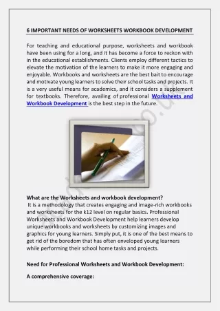 6 important needs of worksheets workbook