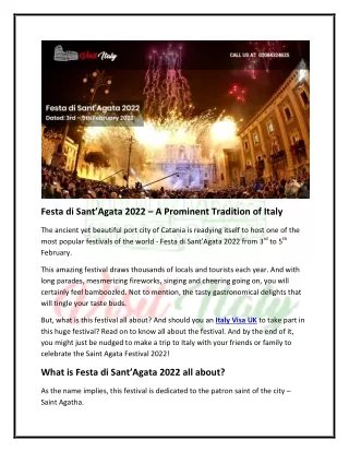 Festa di Sant Agata 2022 - a prominent tradition of Italy