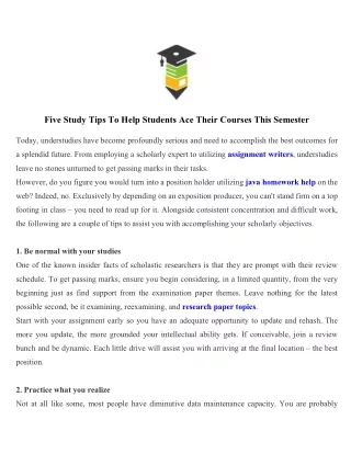 five study tips to help students ace their
