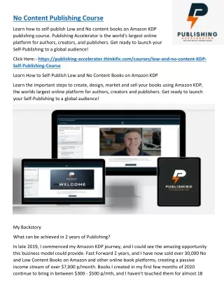 No Content Publishing Course