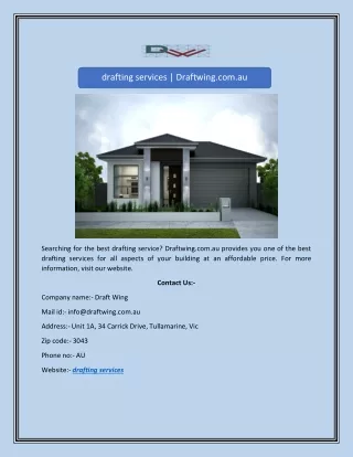drafting services | Draftwing.com.au