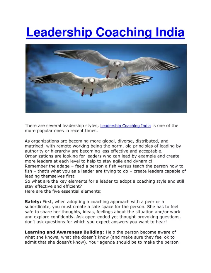 leadership coaching india
