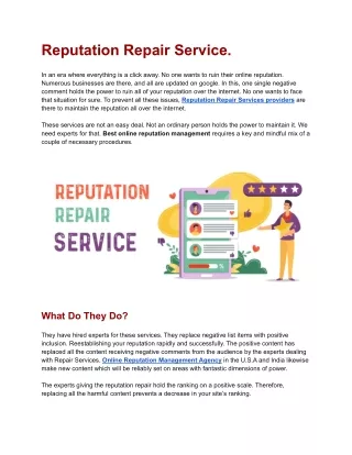 Reputation Repair Service.