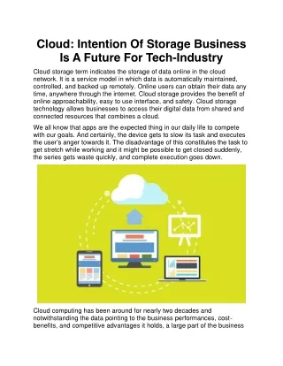 cloud intention of storage business is a future