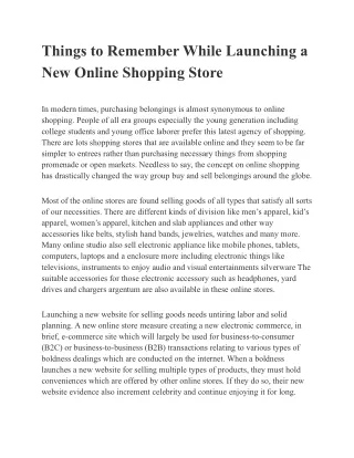 things to remember while launching a new online