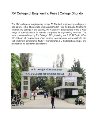 RV College of Engineering Fees | College Dhundo