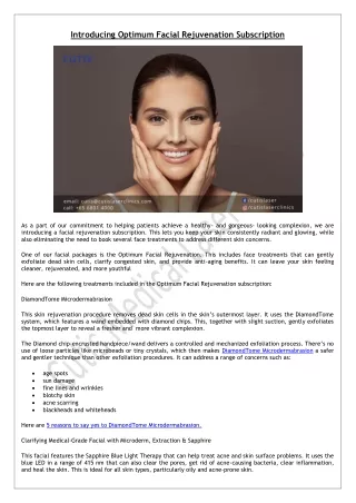 introducing optimum facial rejuvenation
