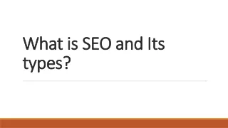 What is seo and type of seo