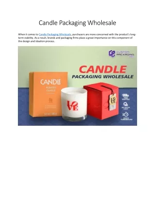 Candle Packaging Wholesale