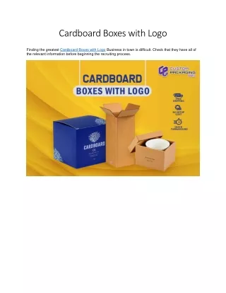 Cardboard Boxes With Logo