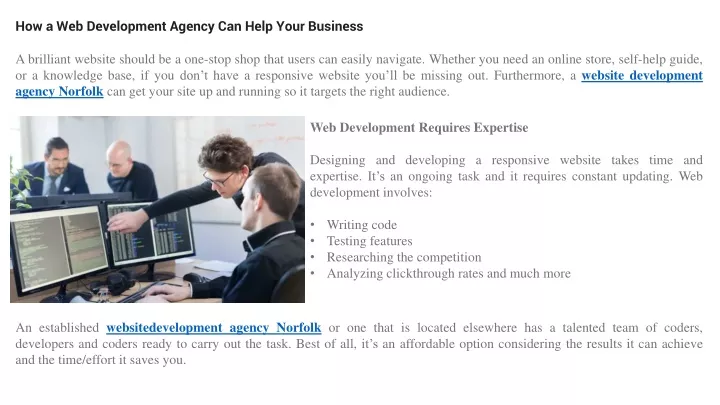 how a web development agency can help your