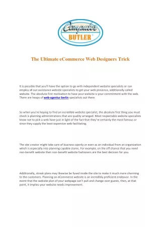 The Ultimate eCommerce Web Designers Trick