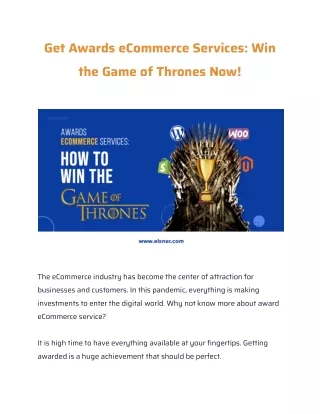 Get Awards eCommerce Services_ Win the Game of Thrones Now